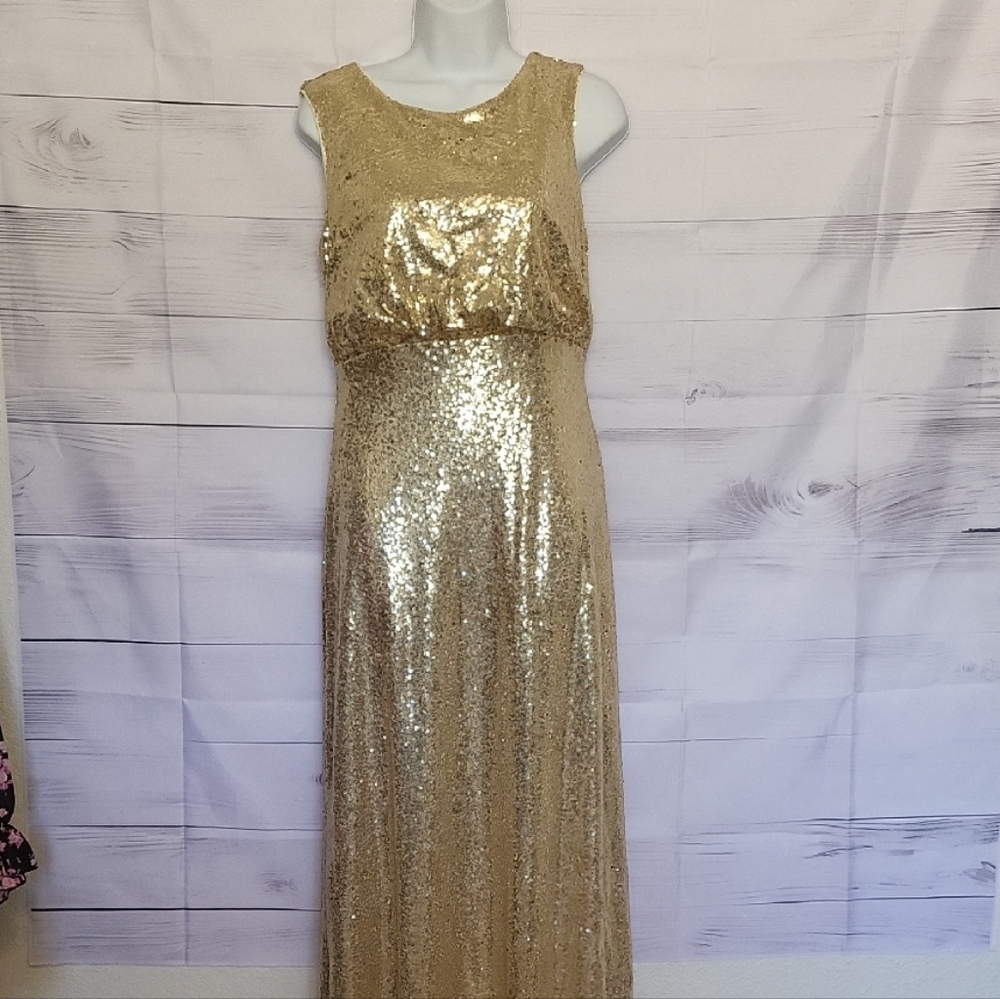Gold Halter Maxi Gown for Cocktail Events